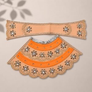 Designer Mata Rani Lehenga in Orange, Sky Blue, Green & Pink