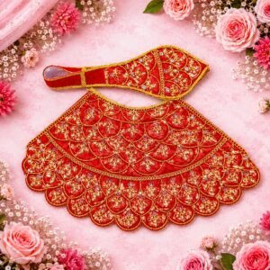 Handcrafted Yellow Pink Orange Red Mata Rani Lehenga