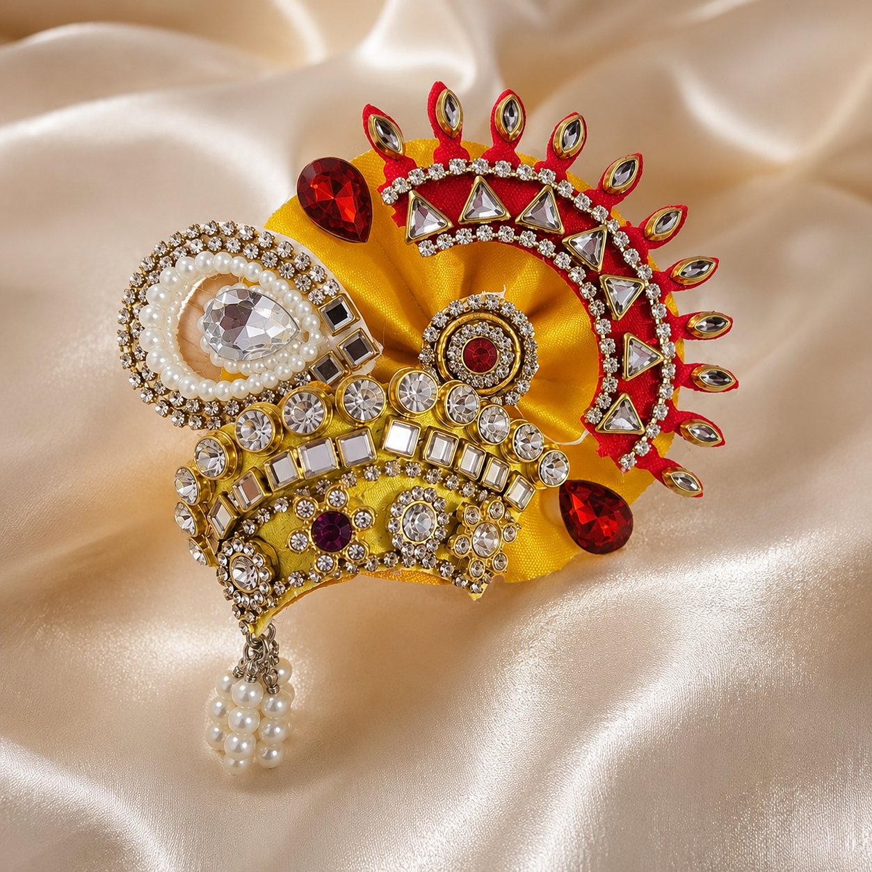 Laddu Gopal Ji Heavy Mukut Pagdi – Janmashtami Special | Premium Designer Crown