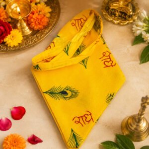 Radhe Naam Potli Bag – Premium Cotton Devotional Carry Bag for Puja & Daily Use