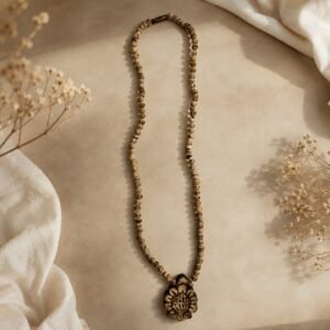 Tulsi Mala with Lotus Shape Radha Pendant